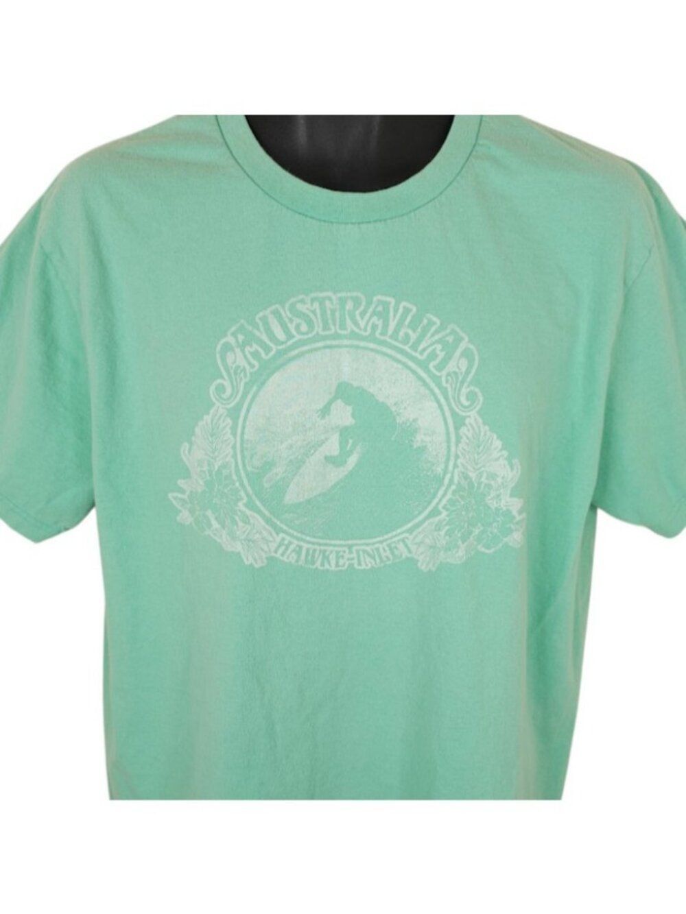 Australia Surfer T Shirt Mens Size XL Green Surfing Cape Hawke Inlet